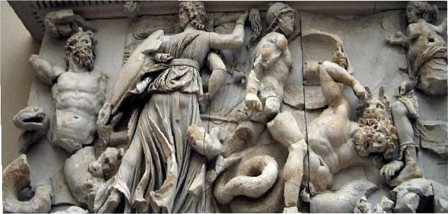 The gods battle the giants — Pergamon frieze